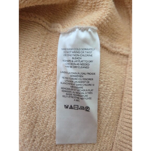 Free People Ottoman Slouchy Mock Neck Long Sleeve Tunic Sweater Apricot Yellow M - Picture 4 of 6